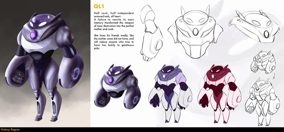 GALAXY ROGUES I had to design the characters of the Galaxy Rogues project based on some characteristics and clues that we were given during the Concept Art master's degree at Escola Joso.