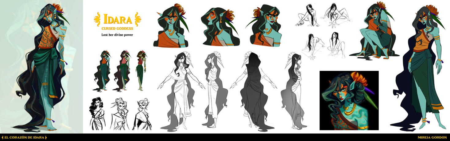 EL CORAZÓN DE IDARA It is the visual development of a 3D animation film with 2D treatment that I made as a final project in the Concept Art master's degree at Escola Joso. It is set in a magical world, inspired by Southeast Asia where gods coexist wit