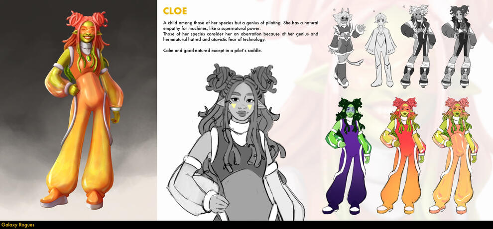 GALAXY ROGUES I had to design the characters of the Galaxy Rogues project based on some characteristics and clues that we were given during the Concept Art master's degree at Escola Joso.
