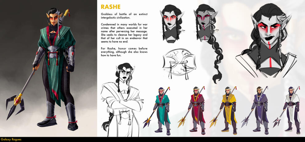 GALAXY ROGUES I had to design the characters of the Galaxy Rogues project based on some characteristics and clues that we were given during the Concept Art master's degree at Escola Joso.